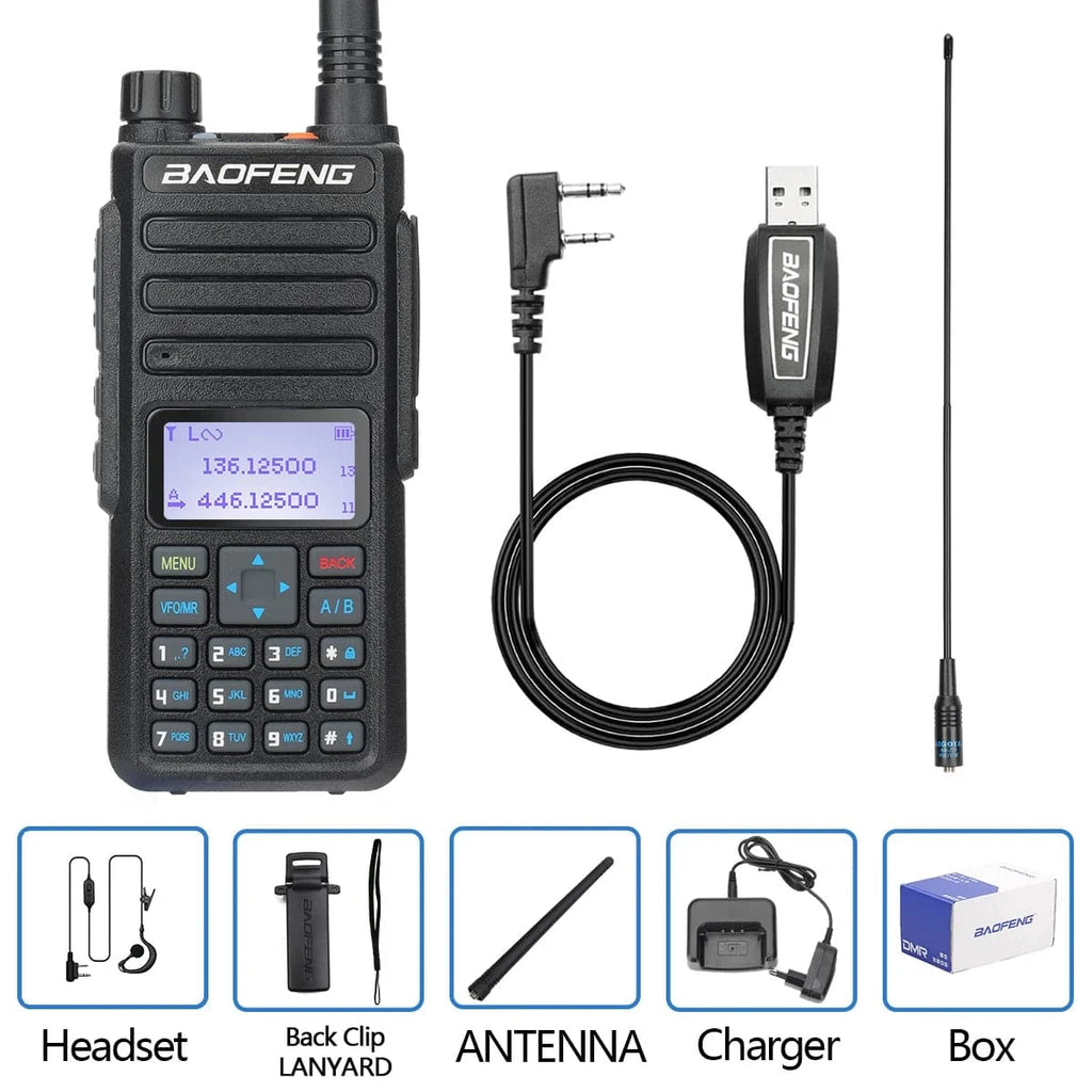 Baofeng DR-1801 DMR Digital Walkie Talkie Dual Time Slot Analog Tier 1&2 Long Range Dual Band 1024CH DM-1801 Ham Two Way Radio-WAYBIKER