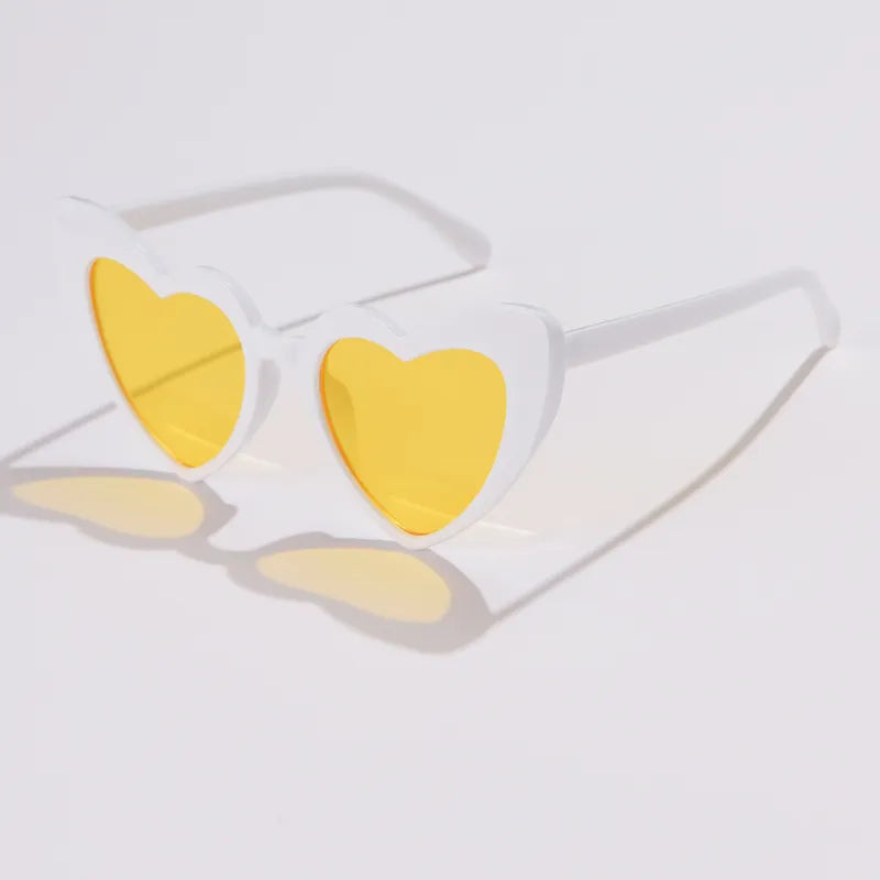 Cycling Pink Heart Shaped Sunglasses Women Cat Eye Female Sun Glasses Luxury Brand Retro Love Eyewear Men Oversized Shade UV400-WAYBIKER