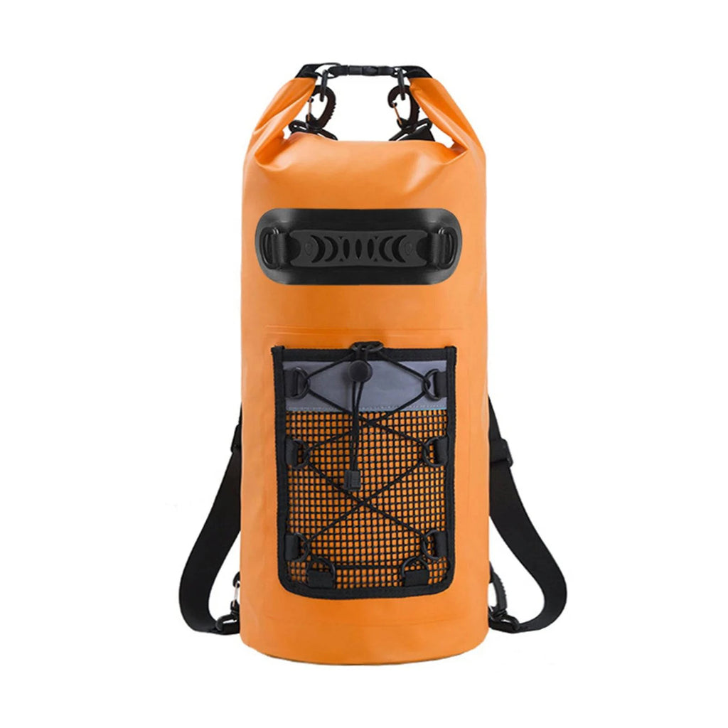 20L Floating Waterproof Dry Backpack PVC Drifting Bag with Adjustable Shoulder Straps for Swimming Rafting Outdoor Kayak Fishing-WAYBIKER