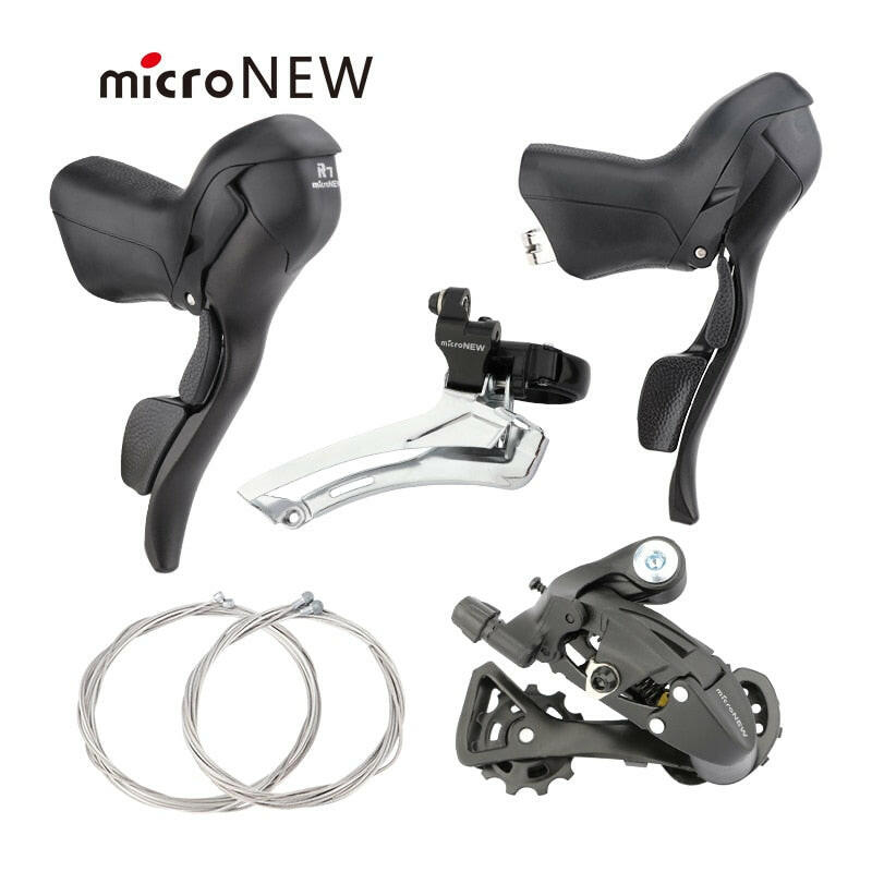 MicroNEW Road Bike Shifters 3x7 3x8 3x9 3x10 3X11Speed Brake Lever Bicycle 2x7 2x8 2x9 2x10 Speed Derailleur for Shimano-WAYBIKER