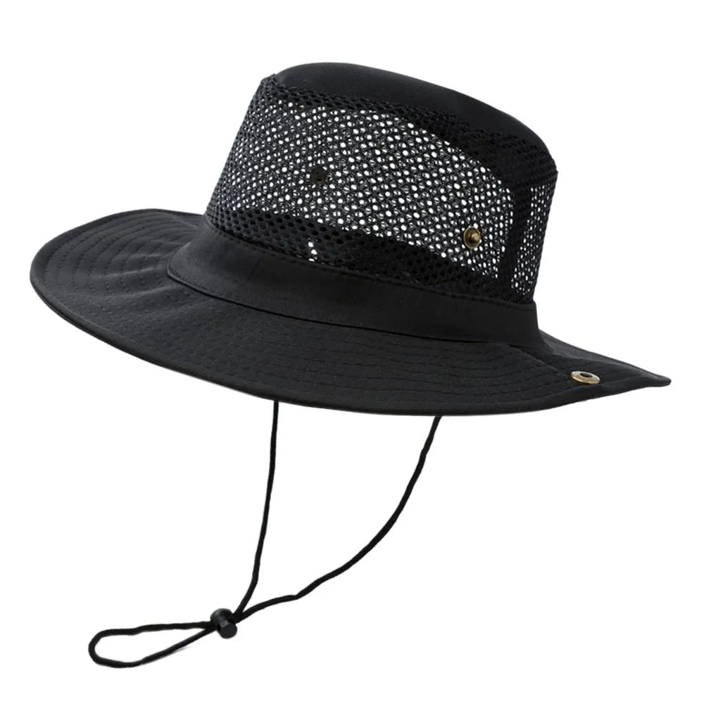 Outdoor Breathable Mesh Camouflage Bucket Hat Sun Protection Hunting Fishing Hiking Cap-WAYBIKER