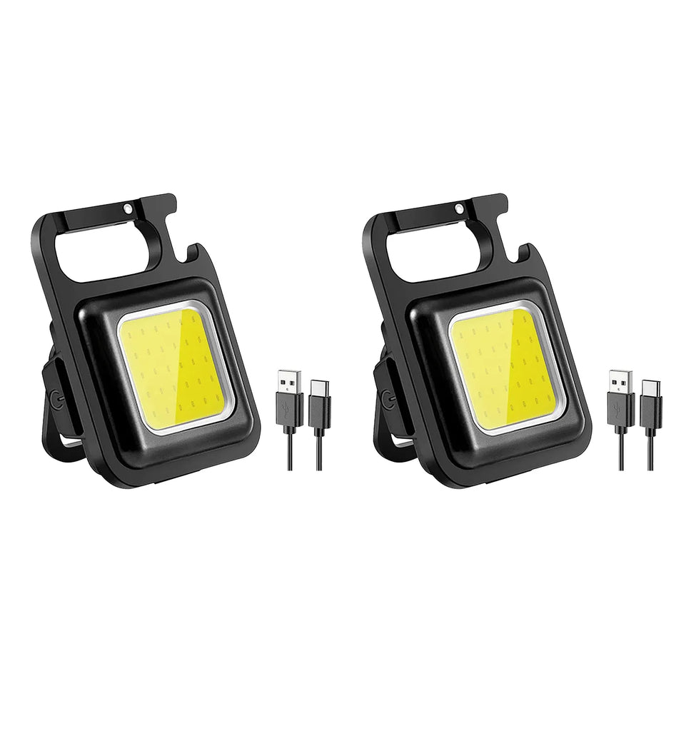 Mini LED Flashlight Keychain Light Multifunctional Portable COB Camping Flashlights USB Charging Work Lights Working for 5 Hours-WAYBIKER