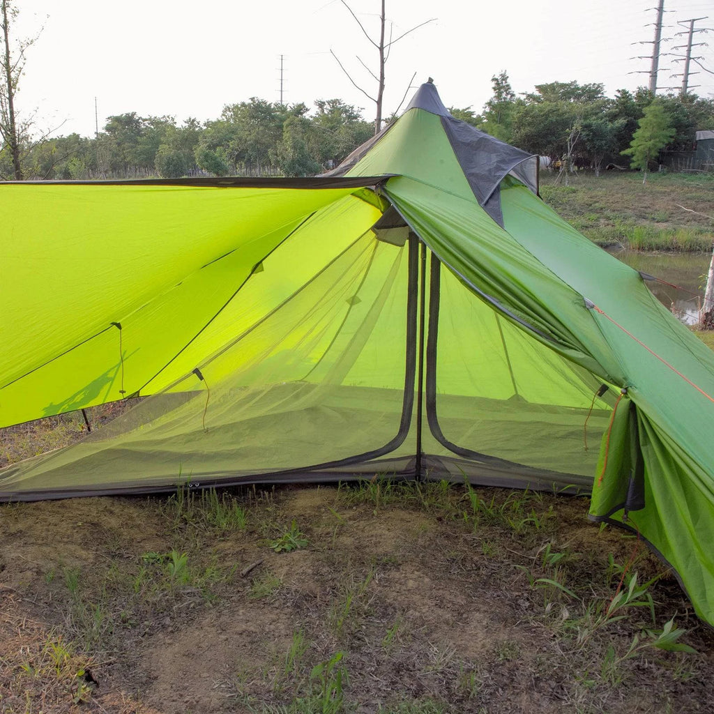 Ultralight Pyramid Tent for 1-2 Persons 20D Camping Tent Waterproof Tent with Breathable Mesh Inner Outdoor Hiking Travel Tent-WAYBIKER