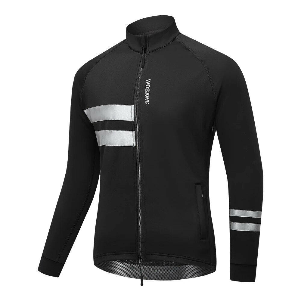 WOSAWE Softshell Cycling Jacket Winter Long Sleeve Jersey Bike Clothes Thermal Fleece MTB Bicycle Clothing Jersey for Men Women-WAYBIKER