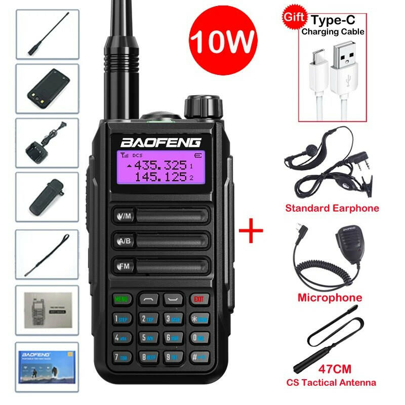 2023 Baofeng UV-16 MAX V2 Professional 10W Upgraded Of UV-5R UV-10R Walkie Talkie IP68 Waterproof Long Range Dual Band Ham Radio-WAYBIKER