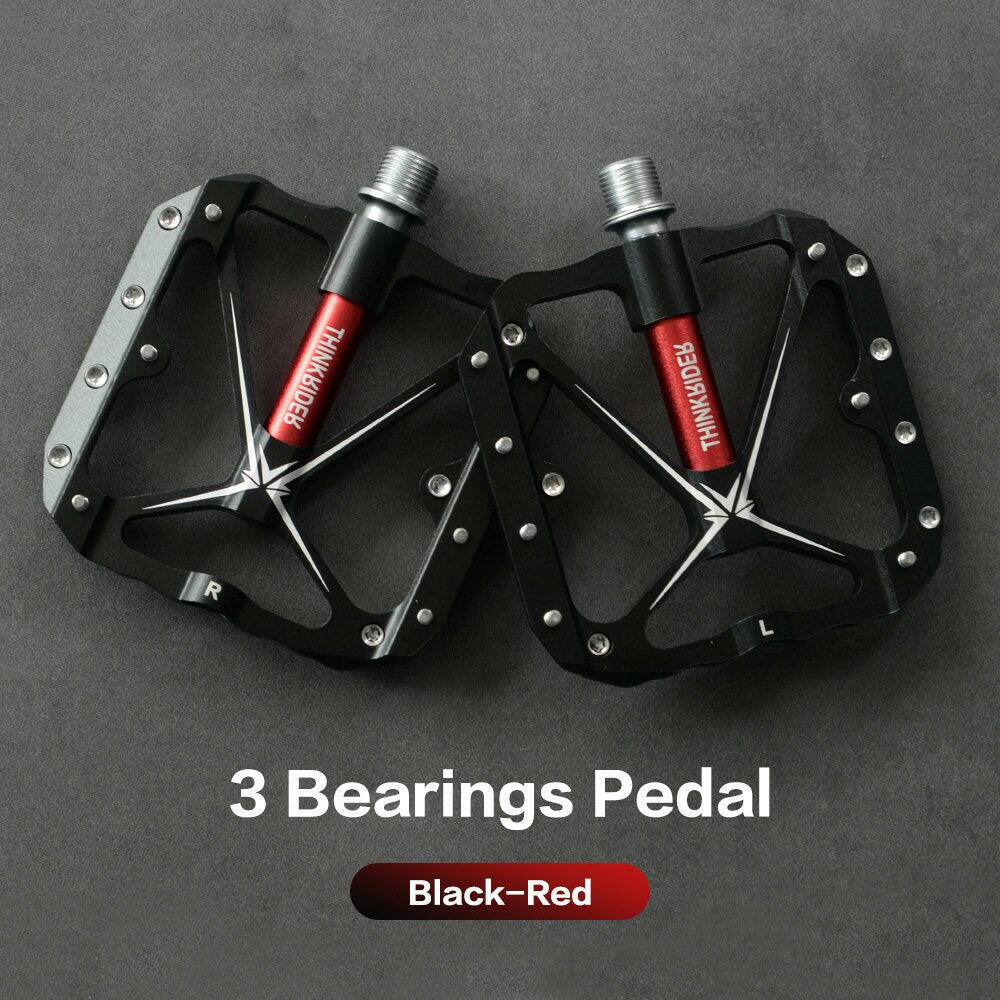 flatbike pedals ThinkRider Flat Bike Pedals MTB Road 3 Sealed Bearings Bicycle Pedals