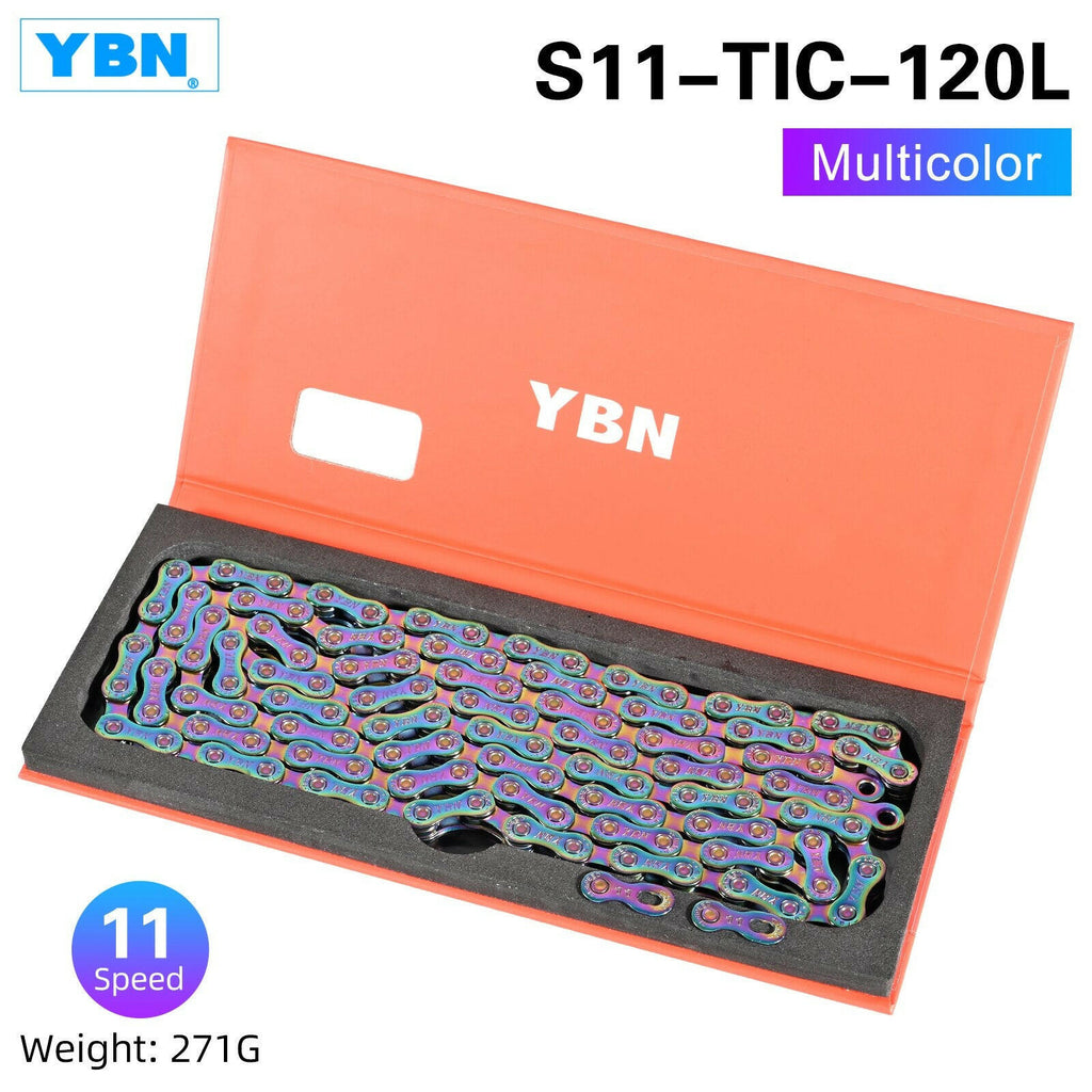 Mountain Road Bicycle Hollow Chain X12L X10 X10sl X9sl X11sl  9 10 11s12S Gold Black 126L Long Suitable for SHIMANO and SRAM-WAYBIKER