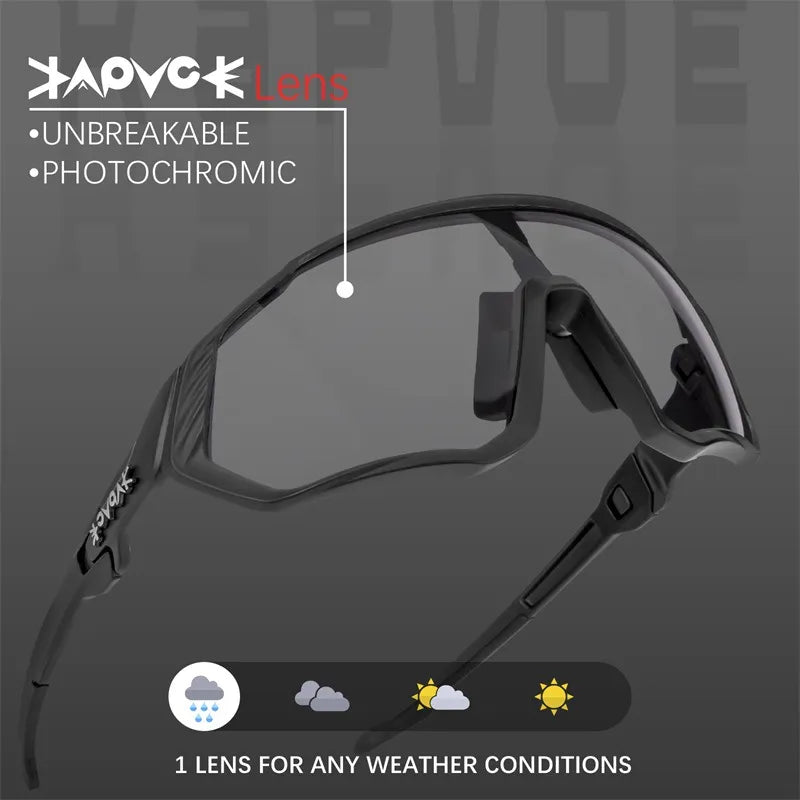 Photochromic Cycling Glasses UV400 Bicycle Glasses Sports Men's Sunglasses MTB Road Cycling Eyewear Hiking Protection Goggles-WAYBIKER