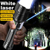 1500m White Laser Flashlight Super Bright Type-c Recharging Torch Powerful LED Flashlights Zoom With COB Lamp Tactics Lanterns
