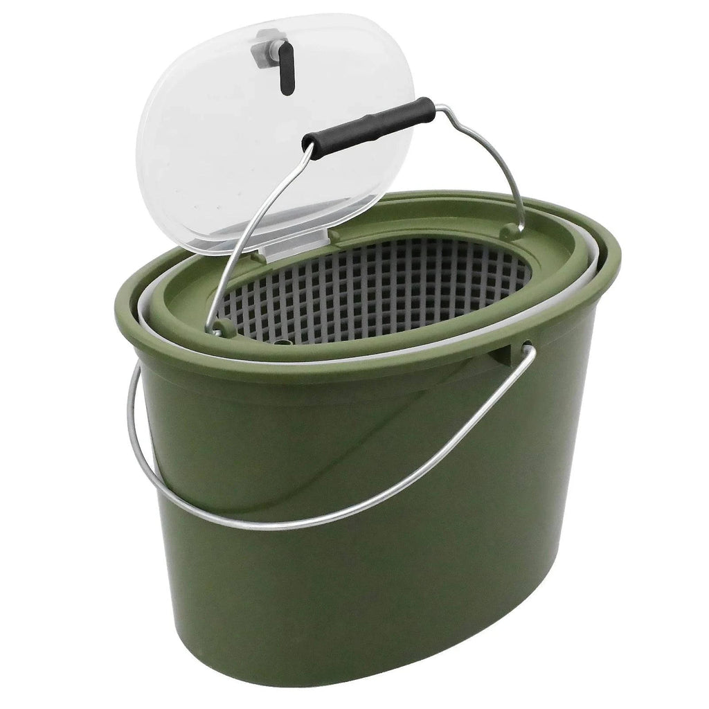 2-in-1 Fishing Bucket Double-Deck Fish Box Detachable Fish Strainer Colander Fishing Bait Storage Fishing Draining Basket-WAYBIKER
