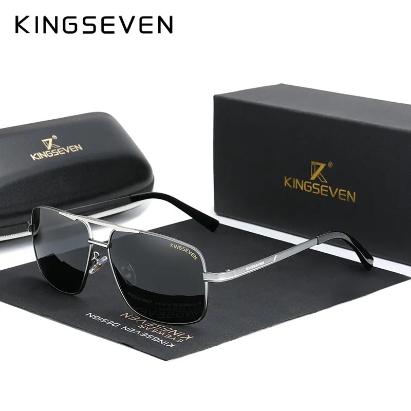 KINGSEVEN NEW Fashion Men's Glasses Polarized Fishing Driving Sunglasses Brand Men Women Stainless steel Material Gafas De Sol-WAYBIKER