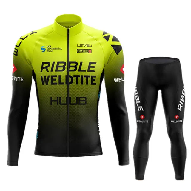 Autumn Cycling Jersey Set Long Sleeve Kit 2023 New HUUB Cycling Clothing Sports breathable Men Road Bike Suit MTB Pants Wear-WAYBIKER