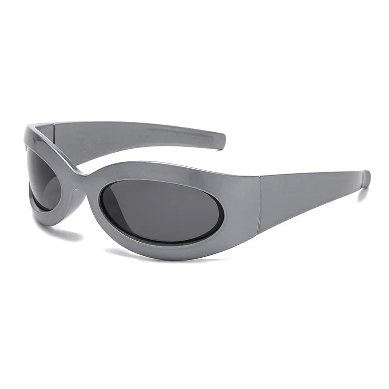 Fashion Punk Cycling Y2K Sunglasses Men Trendy Wrap Around Sun Glasses Shades Sports Riding Eyewear UV400 Goggles-WAYBIKER