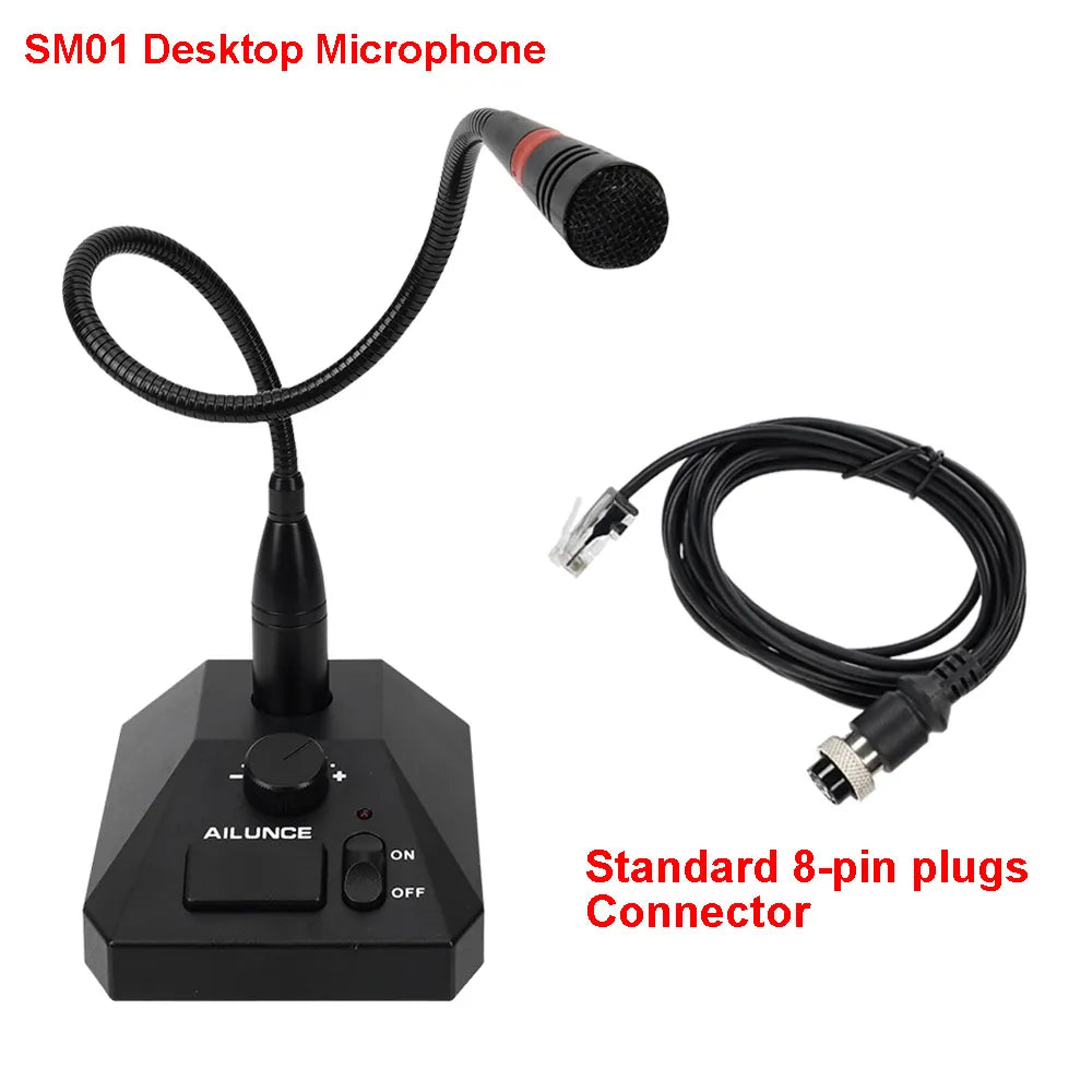 Retevis Aliunce SM01 Desktop Microphone For Walkie Talkie RT622 RT3S HD1 RA685 RT95 Two-Way Radio Handheld Mic 2pin / GP328plus-WAYBIKER
