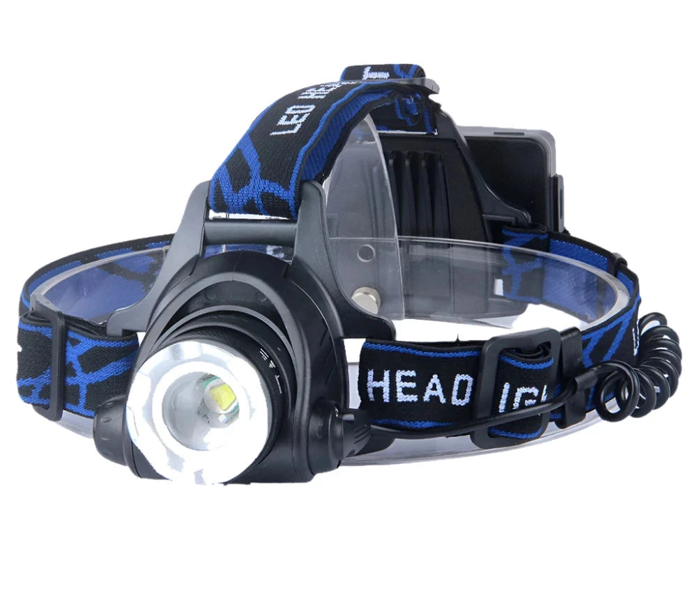Powerful LED Induction Headlamp USB/DC Rechargeable Headlight Aluminium Alloy Outdoor Waterproof Head Lamp High Lumen Head Torch-WAYBIKER