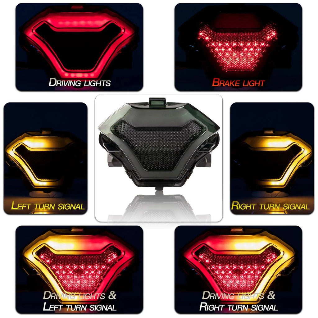 Motorcycle Brake Light Tail Lamp with LED Turn Signals Replacement for Yamaha YZF R3 R25 Y15ZR MT07 FZ07 LC150-WAYBIKER