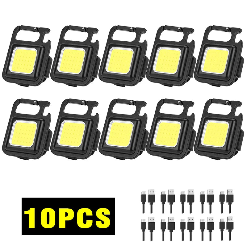 COB Lantern Mutifuction Portable Flashlight Pocket Work Light Outdorr Camping Fishing Climbing LED Light Bottle Opener, Hook-WAYBIKER