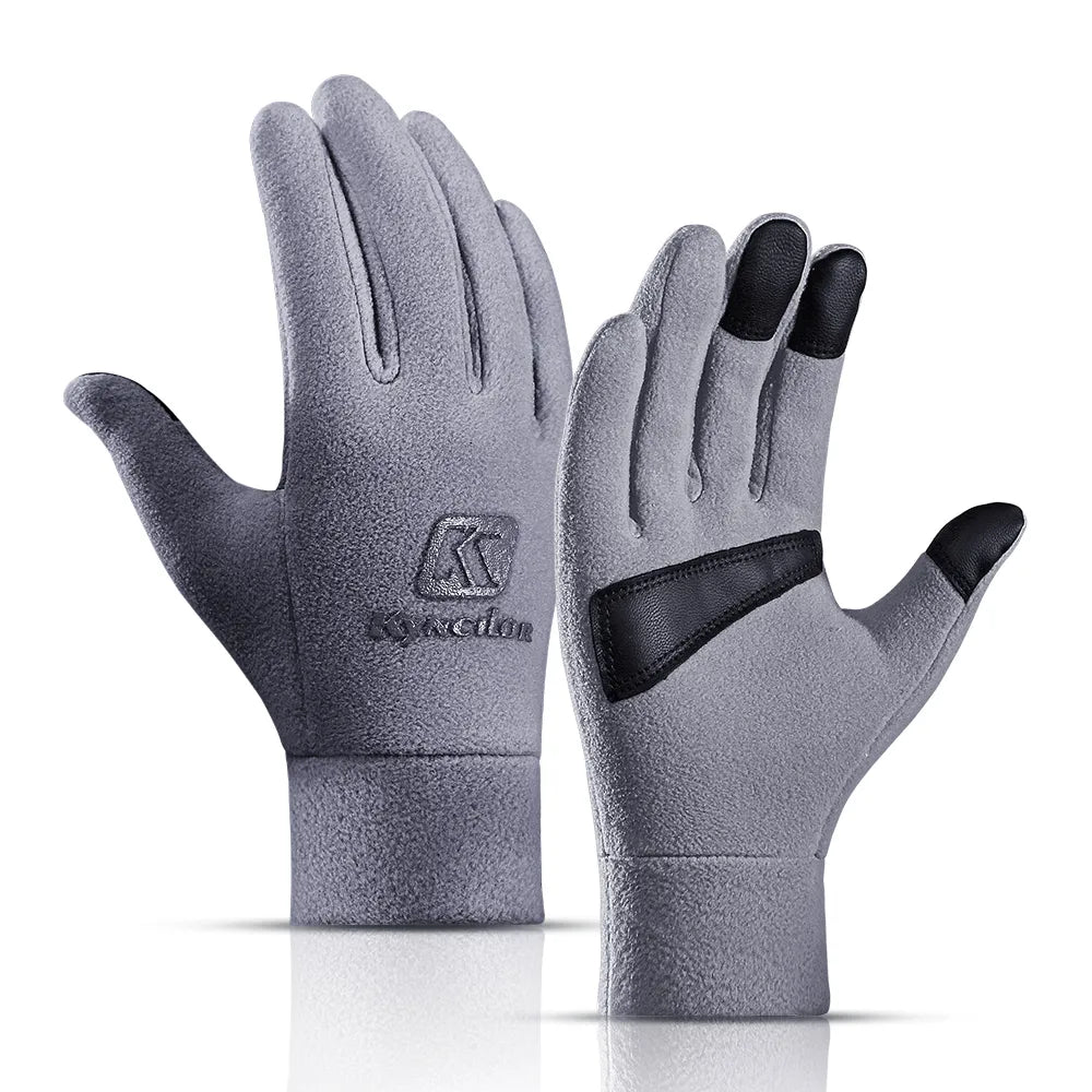 Winter Hiking Cycling Gloves Warmer Velvet Fulll Finger Sports Touch Screen Gloves Thermal Motorcycles Bicycle Gloves-WAYBIKER
