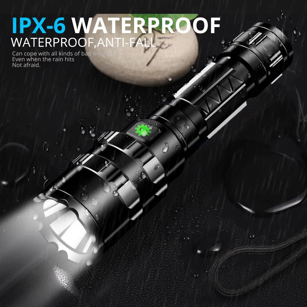Professional Hunting Tactics Night Reconnaissance LED Flashlight L2 Lamp Beads Waterproof Rechargeable Outdoor Portable Torch