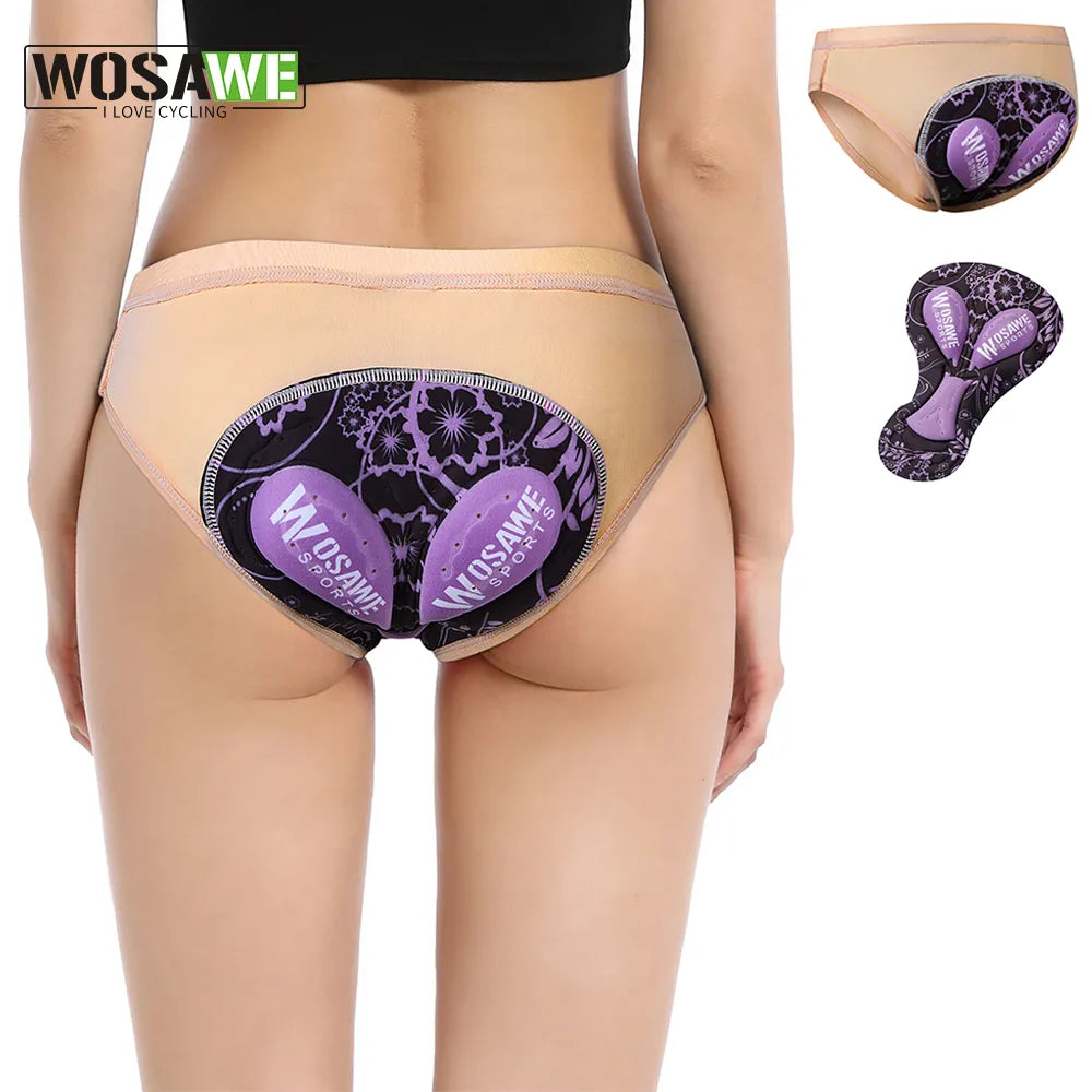 WOSAWE Women Cycling Underwear 3D Padded Shockproof Mountain MTB Bicycle Shorts Riding Bike Sport Underwear Tights Shorts S-2XL-WAYBIKER
