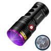 120W 6x365nm UV Powerful Ultraviolet Flashlight USB Rechargeable Blacklight Torch Curing Money Ore Scorpion Fluorescent Detector