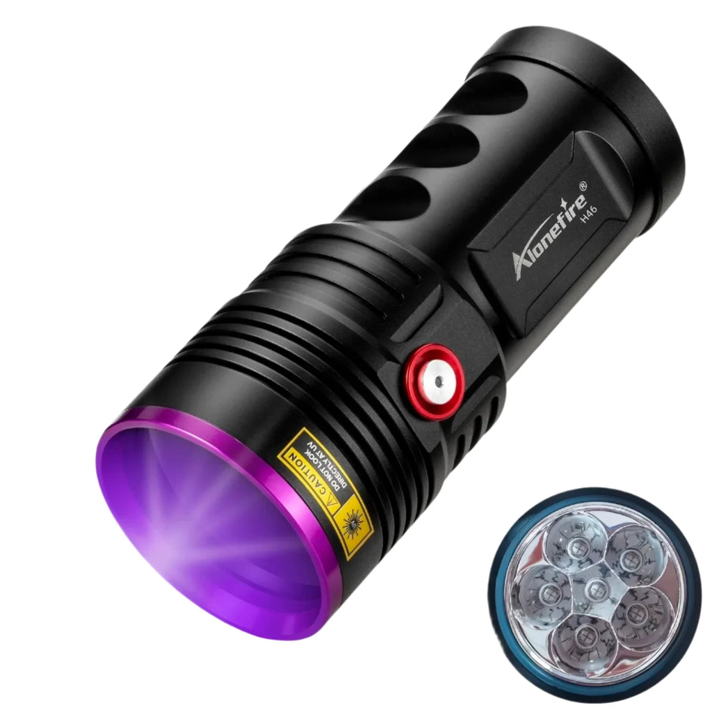 120W 6x365nm UV Powerful Ultraviolet Flashlight USB Rechargeable Blacklight Torch Curing Money Ore Scorpion Fluorescent Detector-WAYBIKER