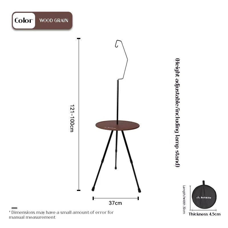 Difeike Small Round Table Outdoor Table Camping Table Adjustable Lightweight Outdoor Folding Table Lamp Stand-WAYBIKER