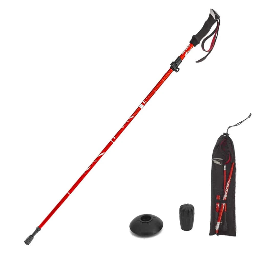Lightweight Collapsible Trekking Pole Five-fold Walking Stick for Hiking Camping Backpacking-WAYBIKER