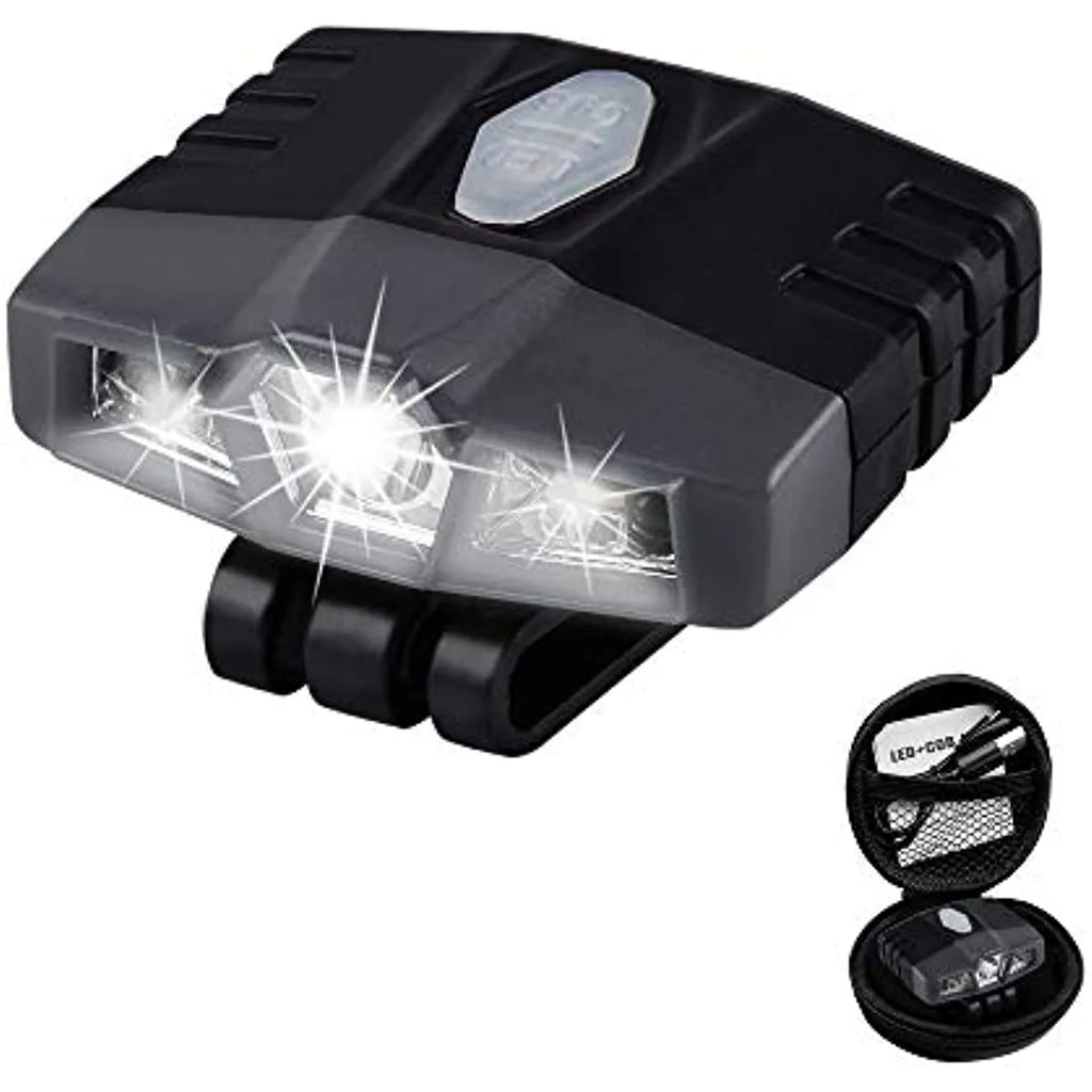 Ultra Bright Mini Hands Free Cree LED Clip on Cap Light - Rechargeable Waterproof Hat Light Flashlight Headlamp for Fishing Camp-WAYBIKER