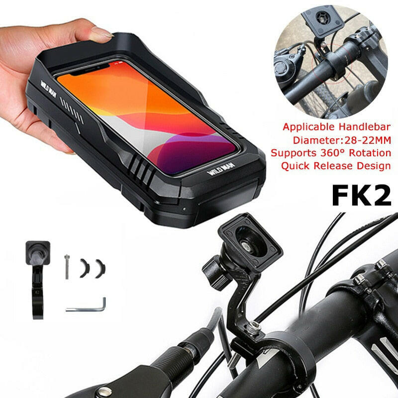 360 ° Rotatable Bicycle Handlebar Bag Rainproof Quick Release Bike Bag Touch Screen Bag 6.8inch Phone Cycling Bag-WAYBIKER
