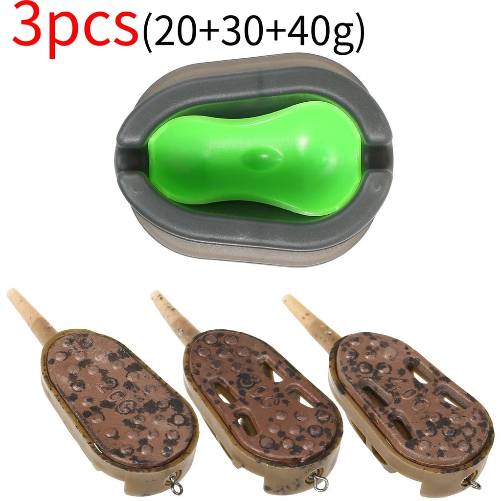 3pcs Fishing Feeder Mould Quick Release Moulds Carp Fishing Bait Holder Tool-WAYBIKER