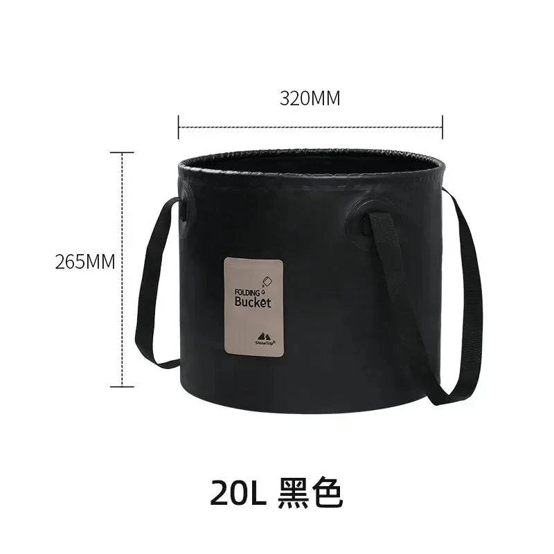 ShineTrip Outdoor Thickened Portable Camping Bucket High-temperature Resistant Large Capacity Folding Water Bucket ﻿-WAYBIKER