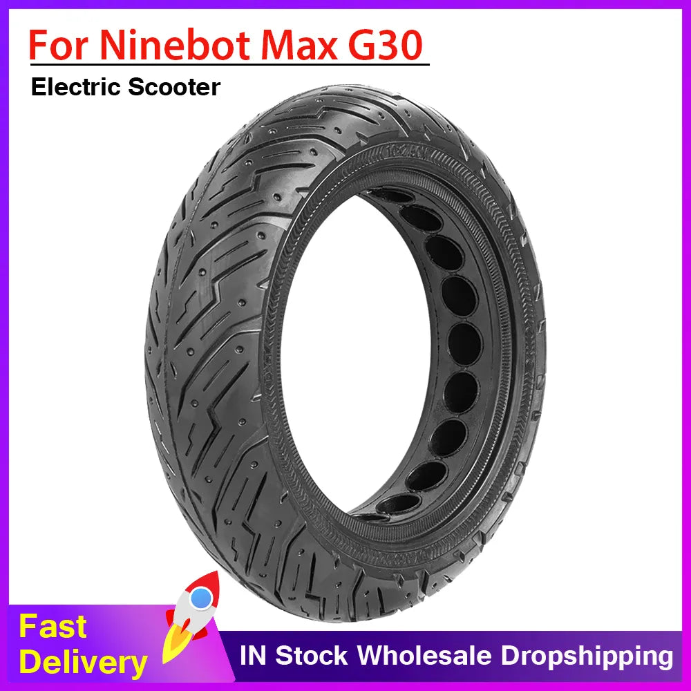 10 Inch Rubber Solid Tire Hollow Damping Tyre For Ninebot MAX G30 Electric Scooter Front and Rear 60/70-6.5 Wheel Tire Parts-WAYBIKER