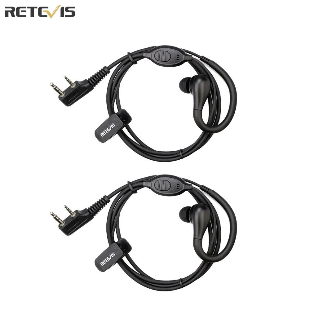 Retevis EEK007 2Pin Earhook Earpiece Walkie Talkie 2 Pcs Earphone For Retevis RB618 H777 RT622 Two Way Radio For Kenwood/Baofeng-WAYBIKER