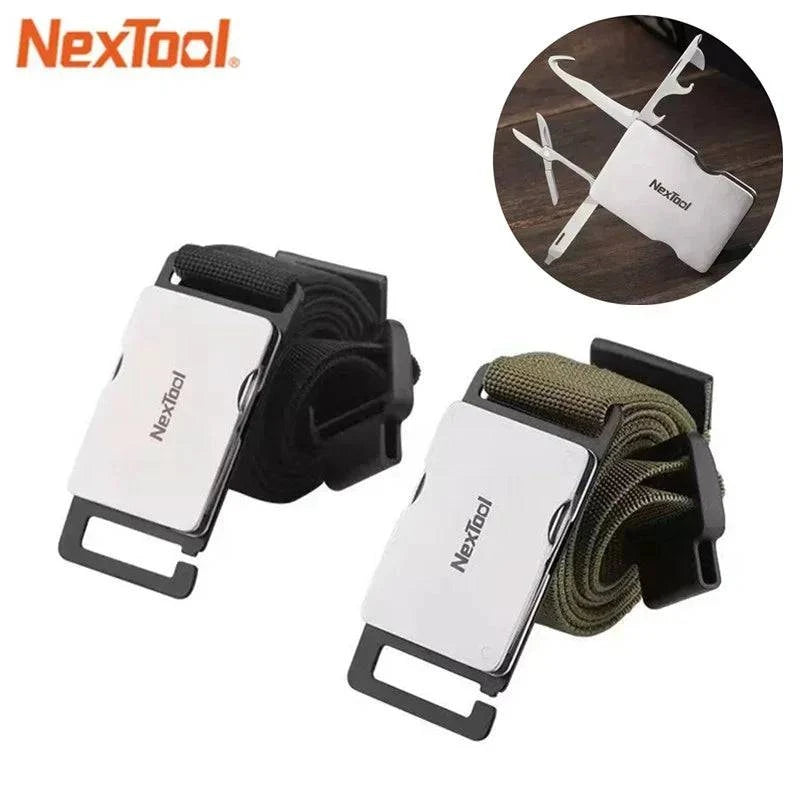 Xiaomi NexTool  Multi Functional Men Waist Belt Buckle Repair Tool Screwdrivers Scissors File Bottle Opener SIM Card Pin Remover-WAYBIKER