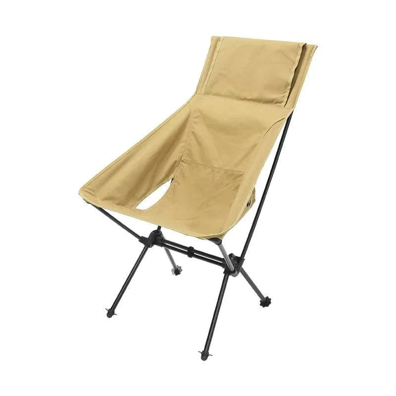 Outdoor Aluminum Alloy Folding Chair, Portable Elevated Space Chair, Backrest Chair, Fishing, Leisure, Breathable Moon Chair-WAYBIKER