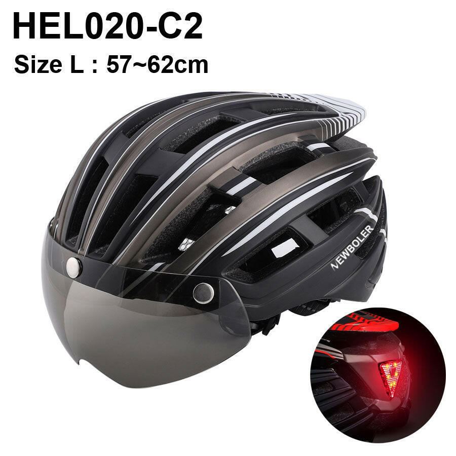 NEWBOLER Cycling Helmet Man Women LED Light Helmet Road Mountain Bike Helmet Lens For Riding Bicycle Sports Skateboard Scooter-WAYBIKER