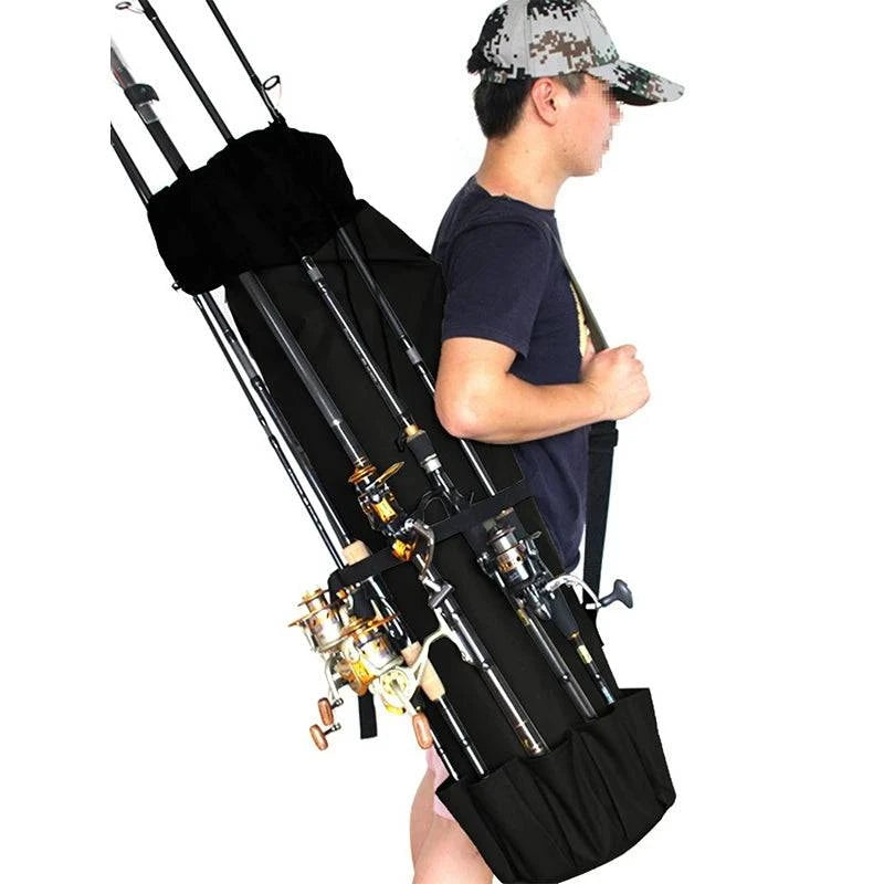 Fishing Bag Portable Folding Fishing Rod Reel Bag Fishing Pole Gear Tackle Tool Carry Case Carrier Travel Storage Bag Organizer-WAYBIKER