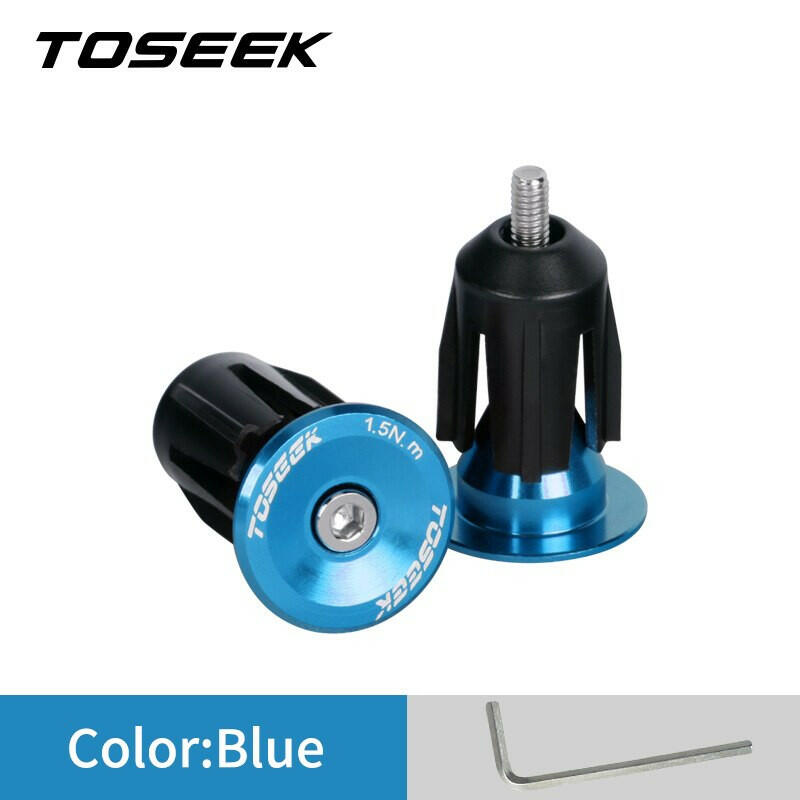 TOSEEK Bicycle Grip Handlebar End Cap Aluminium Alloy Lock MTB Handlebar Grips End Plugs for Bike Handlebar Accessory 1 Pair-WAYBIKER