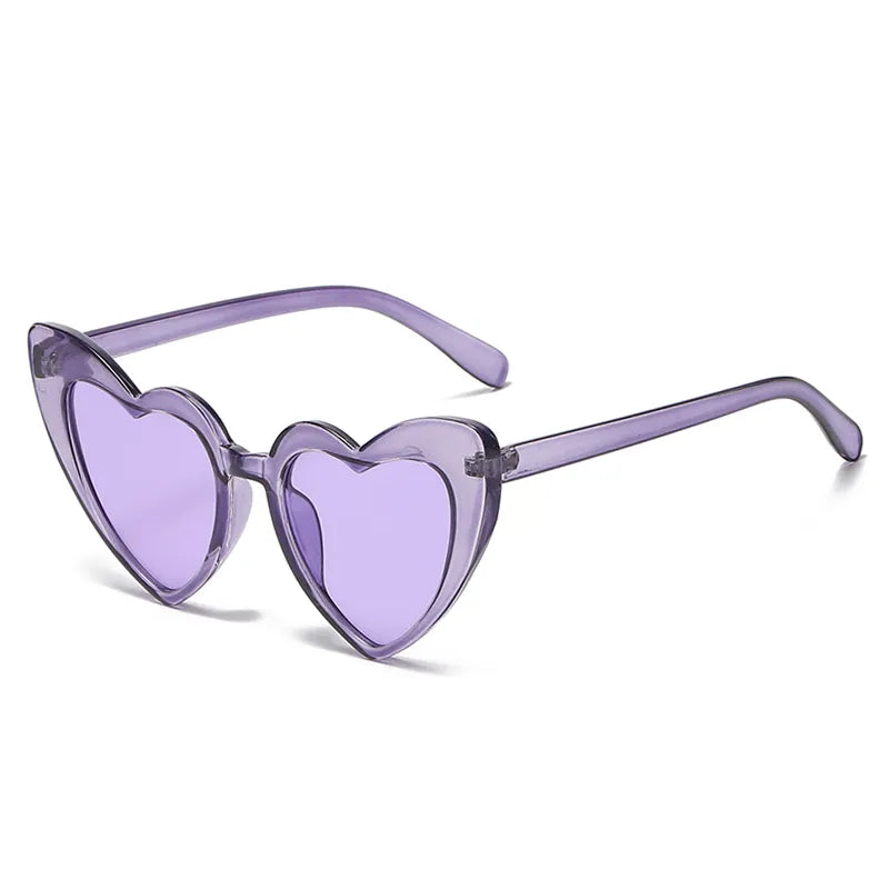 Cycling Pink Heart Shaped Sunglasses Women Cat Eye Female Sun Glasses Luxury Brand Retro Love Eyewear Men Oversized Shade UV400-WAYBIKER