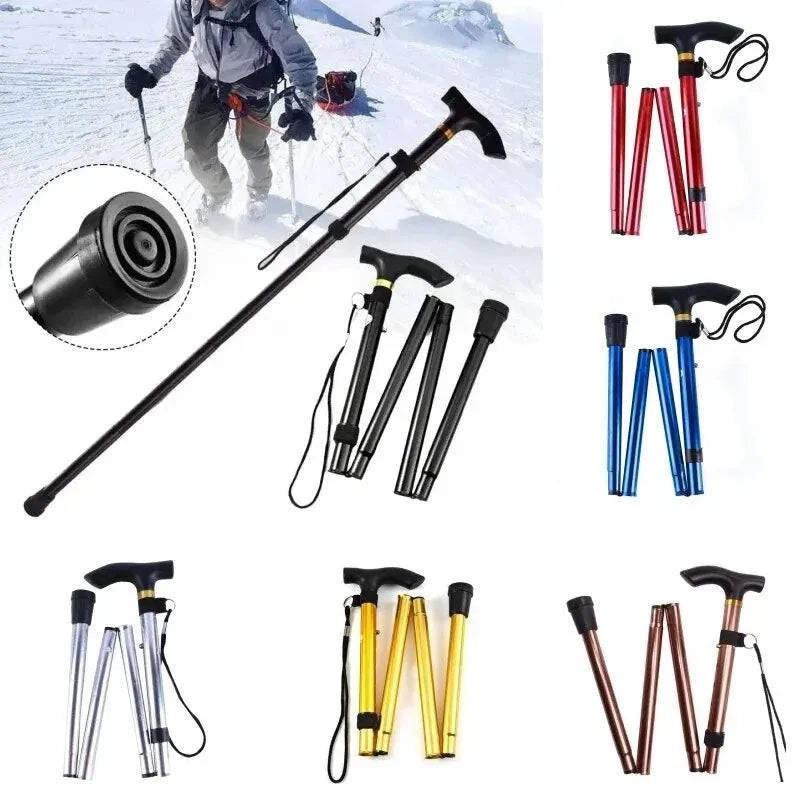 Hiking Camping Mountaineering Poles Walking Stick Telescopic Baton Trekking Poles Folding Cane Crutches Pole Unisex-WAYBIKER