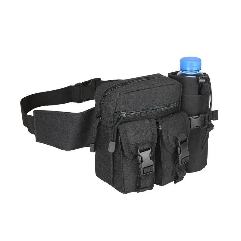 Tactical Men Waist Pack Nylon Hiking Water Bottle Phone Pouch Outdoor Sports Hunting Climbing Camping Belt Bag-WAYBIKER