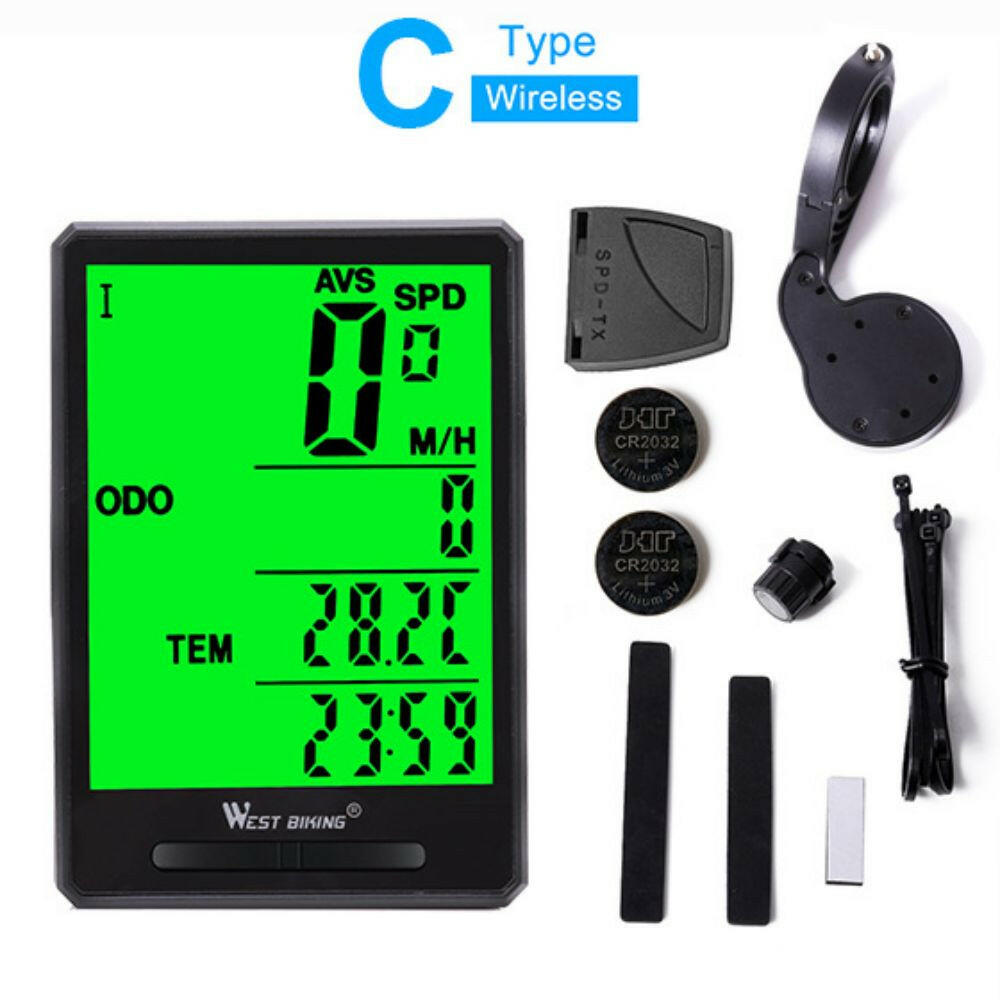 WEST BIKING Bicycle Cycling Computer Wireless Wired Waterproof Digital Bike Speedometer Odometer with Backlight Bike Stopwatch-WAYBIKER
