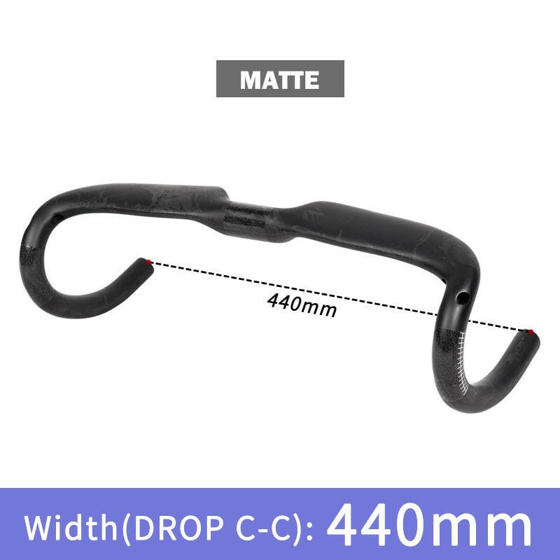 Bike Carbon Road Handlebar 400/420/440mm No Logo UD Matt Internal Routing Road Bicycle Handle Bar 255g-WAYBIKER
