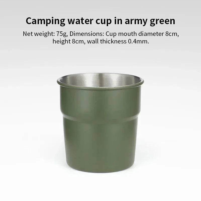 Beer Wine Cups Stackable Camping Cup Drinking Cup Stainless Steel Camping Mug with Storage Bag for Indoor Outdoor Travel-WAYBIKER