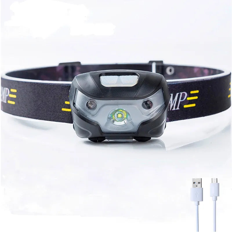 LED Headlight USB Mini Portable Rechargeable Headlamp Body Motion Sensor Head light outdoor Camping Torch Lamp-WAYBIKER