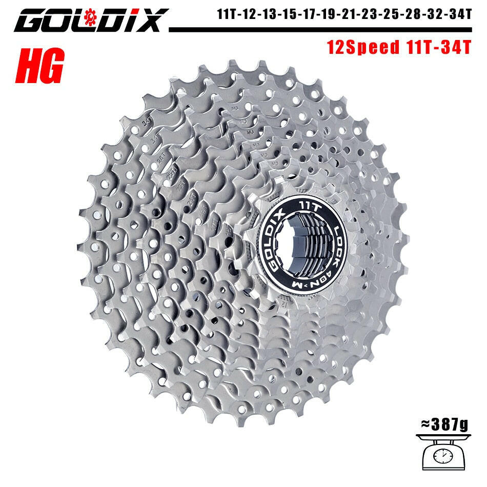 GOLDIX MTB/Road bike Cassette 11-25/28/32/34/36T bicycle freewheel 8/9/10/11/12 speed sprocket flywheel for Shimano SRAM-WAYBIKER