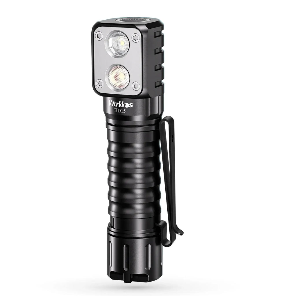 Wurkkos HD15 Headlamp Angle Flashlight Dual LEDs LH351D SST20 Rechargeable 18650 Battery Included with Reverse Charging-WAYBIKER