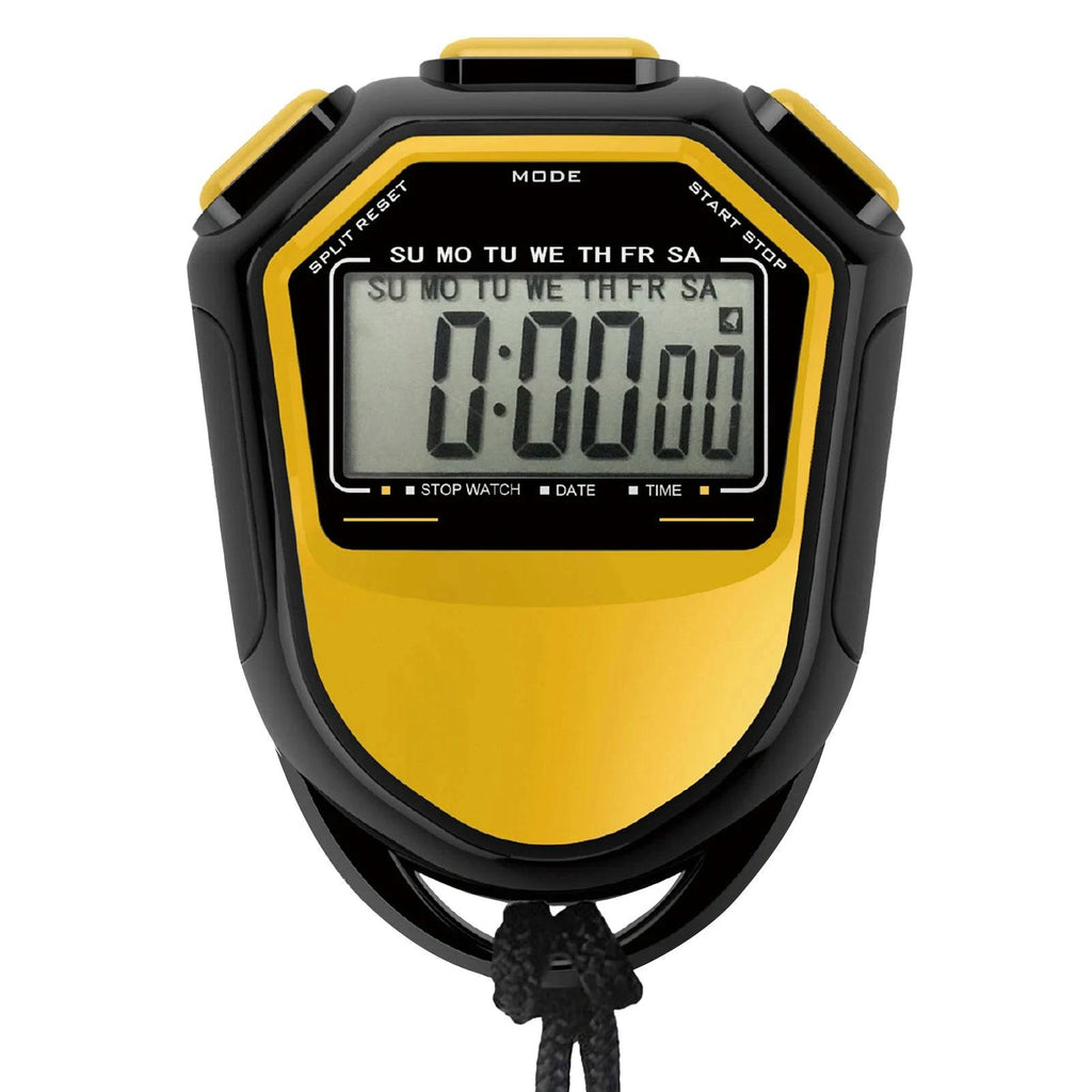 Waterproof Stopwatch Digital Handheld LCD Timer Chronograph Sports Counter with Strap for Swimming Running Football Training-WAYBIKER