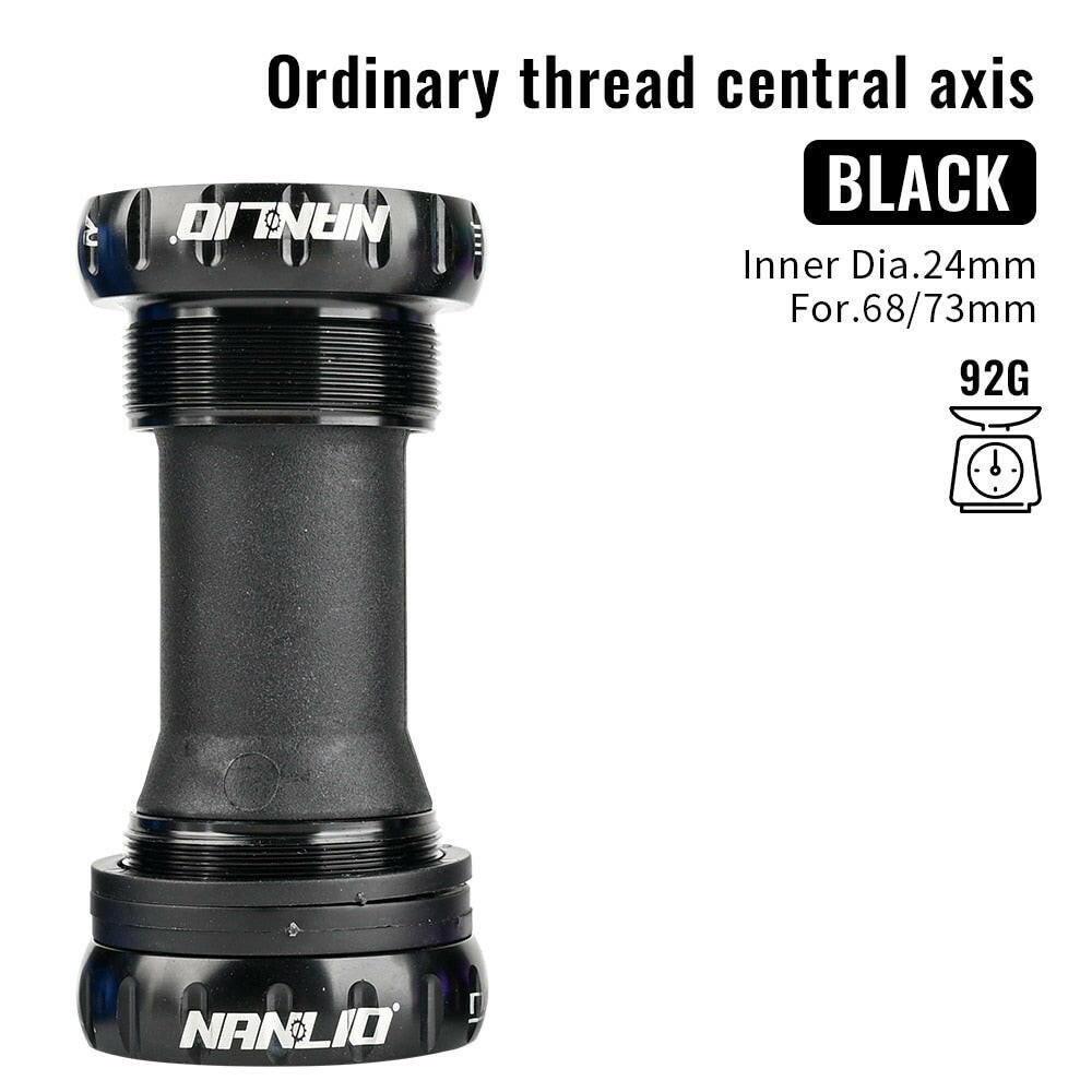 Nanlio BSA Bearing Bottom Bracket Screw Type 68/73 mm Bicycle Axis MTB Road Bike Aluminum Alloy Waterproof Crank Set Axis Parts-WAYBIKER